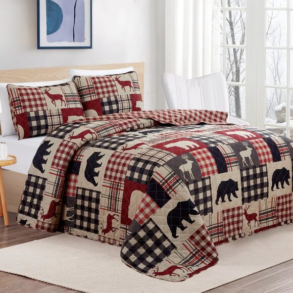 Redington Collection Moose Lodge Quilt Set | Twin | NWT | 2-Piece Reversible - Picture 3 of 3